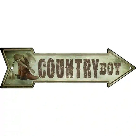 Country Boy Novelty Metal Arrow Sign 23" x 7" (LA)