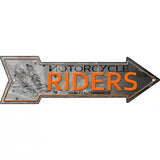 Motorcycle Riders Novelty Metal Arrow Sign 23" x 7" (LA)