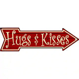 Hugs and Kisses Novelty Metal Arrow Sign 23" x 7" (LA)