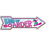 Snowboarder Girl Novelty Metal Arrow Sign 23" x 7" (LA)