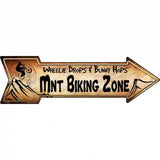 Mountain Biking Zone Novelty Metal Arrow Sign 23" x 7" (LA)