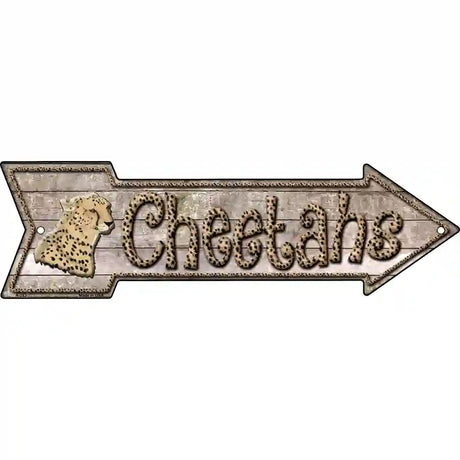 Cheetahs Novelty Metal Arrow Sign 23" x 7" (LA)