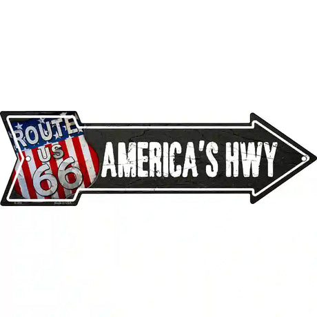 Americas Hwy Novelty Metal Arrow Sign 23" x 7" (LA)