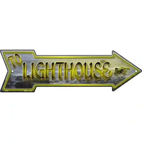 To Lighthouse Novelty Metal Arrow Sign 23" x 7" (LA)