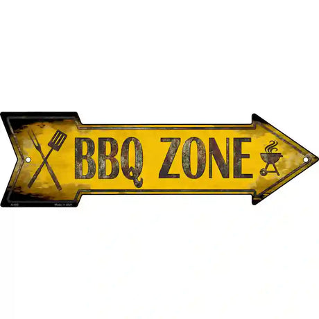 BBQ Zone Novelty Metal Arrow Sign 23" x 7" (LA)