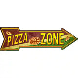 Pizza Zone Novelty Metal Arrow Sign 23" x 7" (LA)