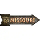 Missouri Route 66 Bulb Letters Novelty Metal Arrow Sign 23" x 7" (LA)