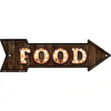 Food Bulb Letters Novelty Metal Arrow Sign 23" x 7" (LA)