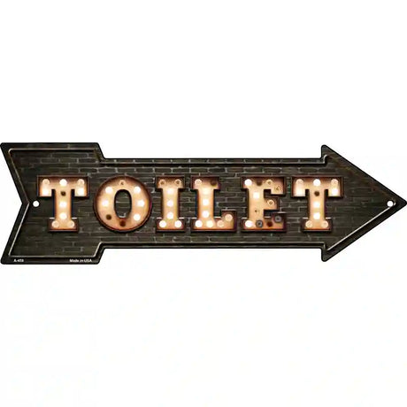 Toilet Bulb Letters Novelty Metal Arrow Sign 23" x 7" (LA)