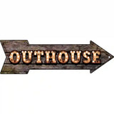 Outhouse Bulb Letters Novelty Metal Arrow Sign 23" x 7" (LA)