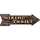 Hiking Trails Bulb Letters Novelty Metal Arrow Sign 23" x 7" (LA)