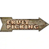 Fruit Picking Bulb Letters Novelty Metal Arrow Sign 23" x 7" (LA)