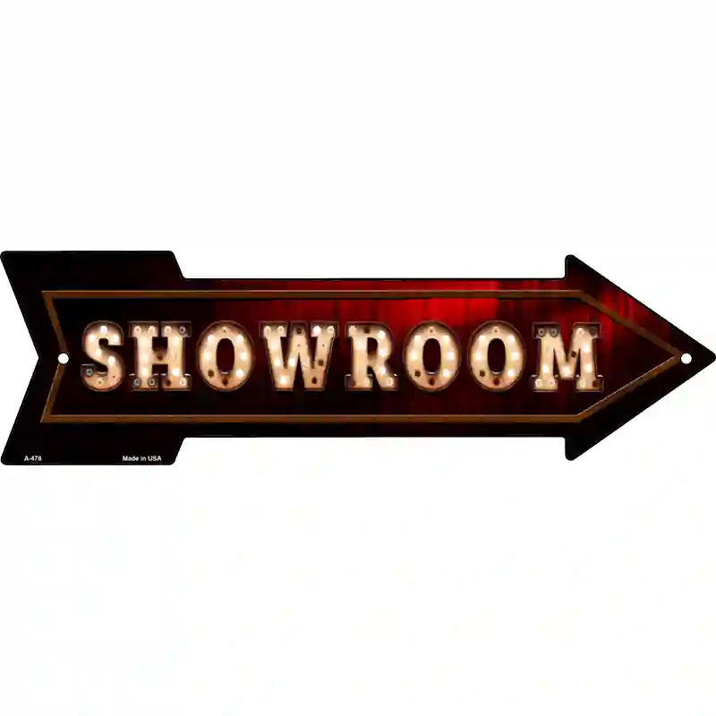 Showroom Bulb Letters Novelty Metal Arrow Sign 23" x 7" (LA)