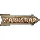 Workshop Bulb Letters Novelty Metal Arrow Sign 23" x 7" (LA)