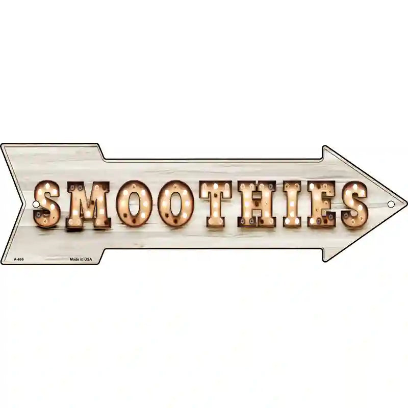 Smoothies Bulb Letters Novelty Metal Arrow Sign 23" x 7" (LA)