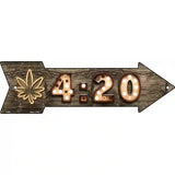 4:20 Bulb Letters Novelty Metal Arrow Sign 23" x 7" (LA)