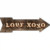 Love XOXO Bulb Letters Novelty Metal Arrow Sign 23" x 7" (LA)