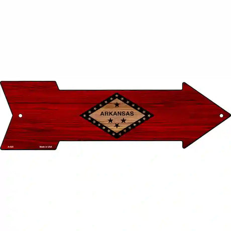 Arkansas State Flag Novelty Metal Arrow Sign 23" x 7" (LA)