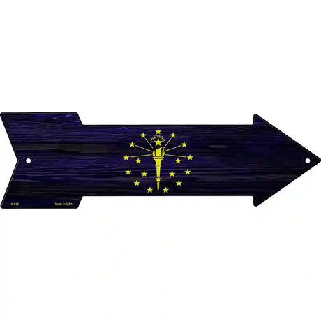 Indiana State Flag Novelty Metal Arrow Sign 23" x 7" (LA)