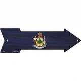 Maine State Flag Novelty Metal Arrow Sign 23" x 7" (LA)