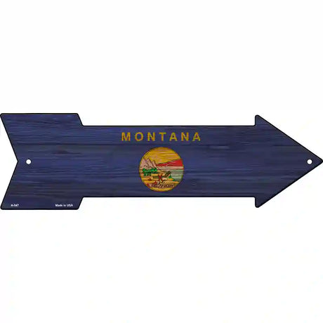 Montana State Flag Novelty Metal Arrow Sign 23" x 7" (LA)