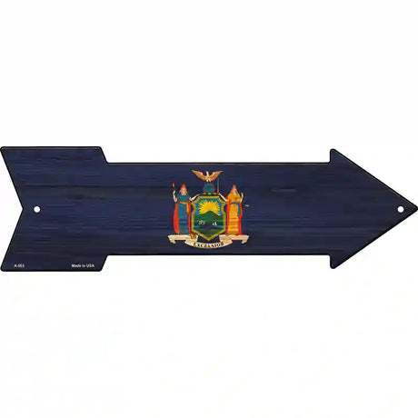 New York State Flag Novelty Metal Arrow Sign 23" x 7" (LA)