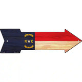 North Carolina State Flag Novelty Metal Arrow Sign 23" x 7" (LA)