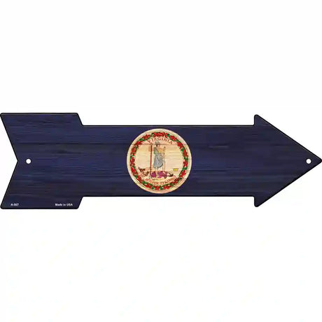 Virginia State Flag Novelty Metal Arrow Sign 23" x 7" (LA)