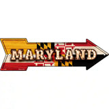 Maryland Bulb Lettering With State Flag Novelty Metal Arrow Sign 23" x 7" (LA)