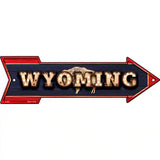 Wyoming Bulb Lettering With State Flag Novelty Metal Arrow Sign 23" x 7" (LA)