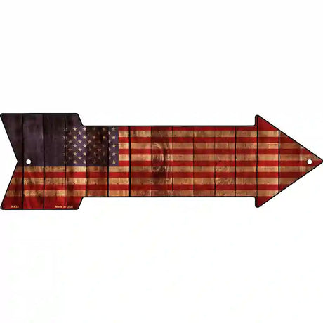 American Flag Novelty Metal Arrow Sign 23" x 7" (LA)