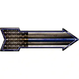 American Flag Thin Blue Line Novelty Metal Arrow Sign 23" x 7" (LA)