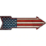 American Flag Corrugated Novelty Metal Arrow Sign 23" x 7" (LA)