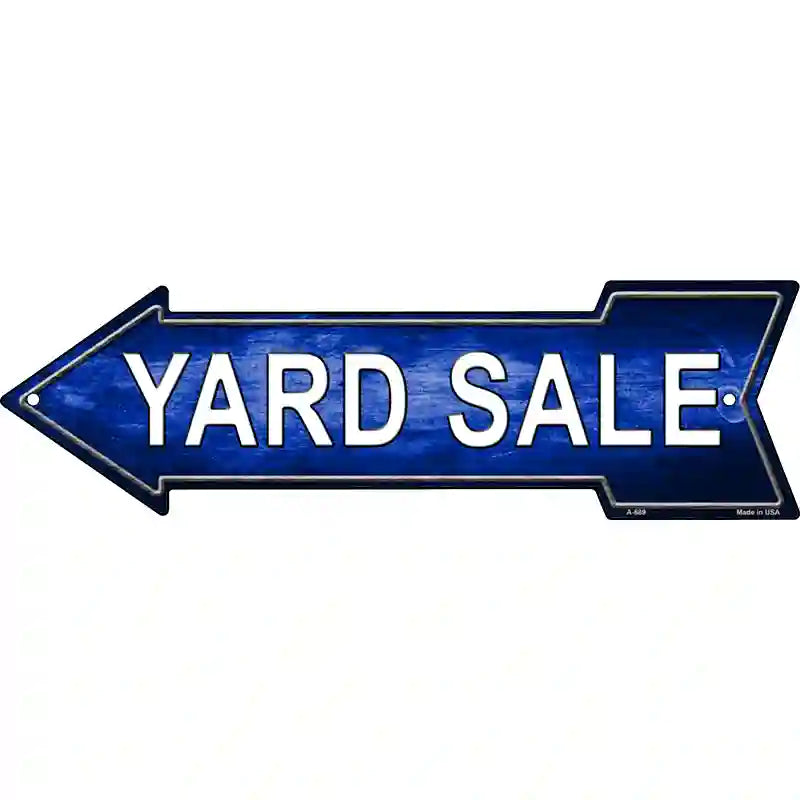 Yard Sale Left Novelty Metal Arrow Sign 23" x 7" (LA)