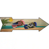 US and Connecticut Flag Flip Flop Novelty Metal Arrow Sign 23" x 7" (LA)