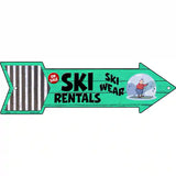 Ski Rentals Novelty Metal Arrow Sign 23" x 7" (LA)