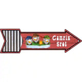 Camping Spot Three Gnomes Novelty Metal Arrow Sign 23" x 7" (LA)