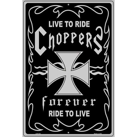 Live To Ride Metal Novelty Parking Sign 12" x 18" (LGP)