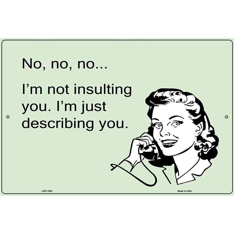 Im Not insulting You E-Cards Metal Novelty Parking Sign 12" x 18" (LGP)