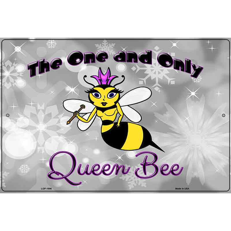 Queen Bee Horizontal Metal Novelty Parking Sign 12" x 18" (LGP)