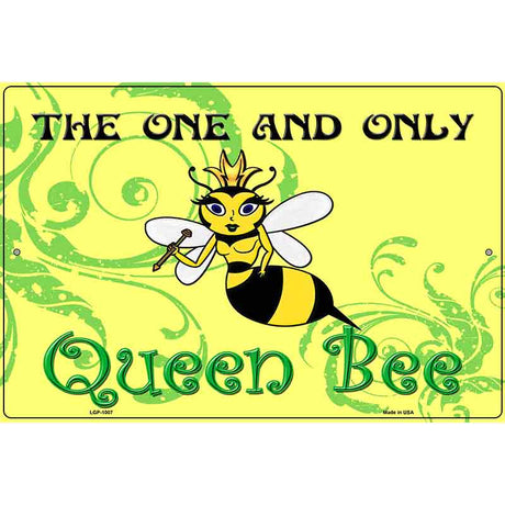 Queen Bee Horizontal Green Metal Novelty Parking Sign 12" x 18" (LGP)