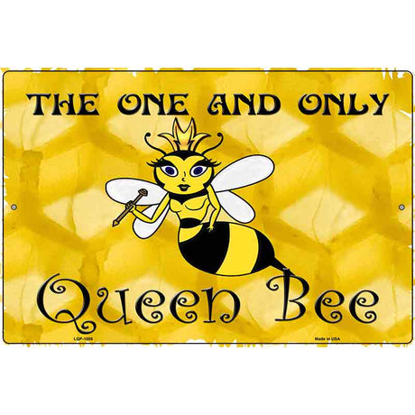 Queen Bee Horizontal Gold Metal Novelty Parking Sign 12" x 18" (LGP)