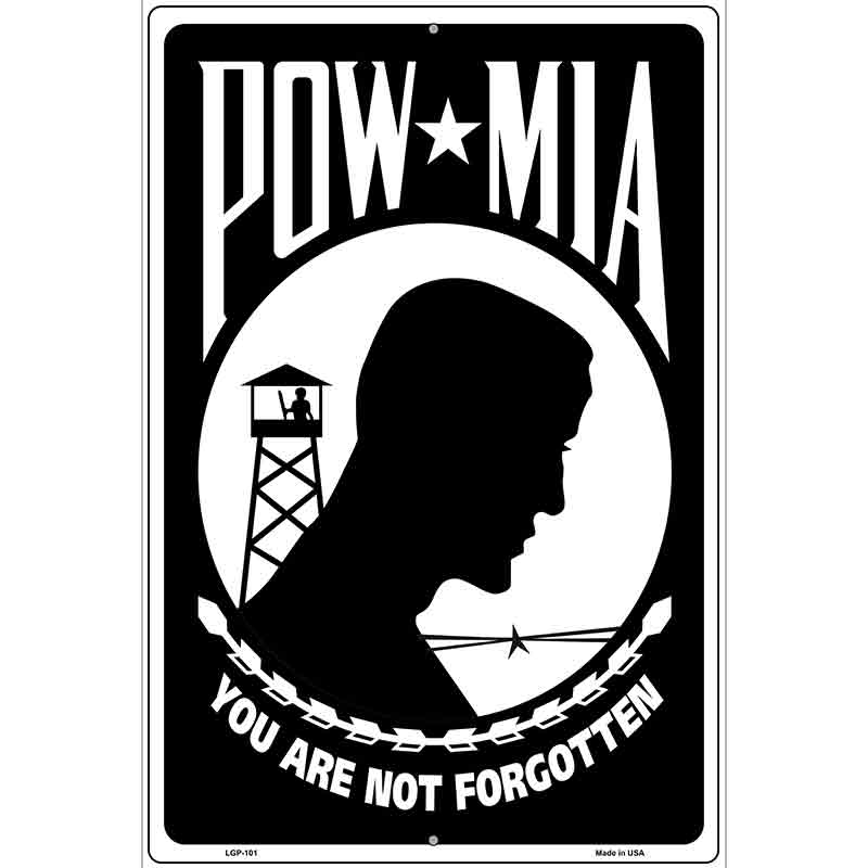 POW MIA Metal Novelty Parking Sign 12" x 18" (LGP)