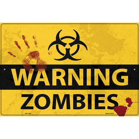 Warning Zombies Metal Novelty Parking Sign 12" x 18" (LGP)