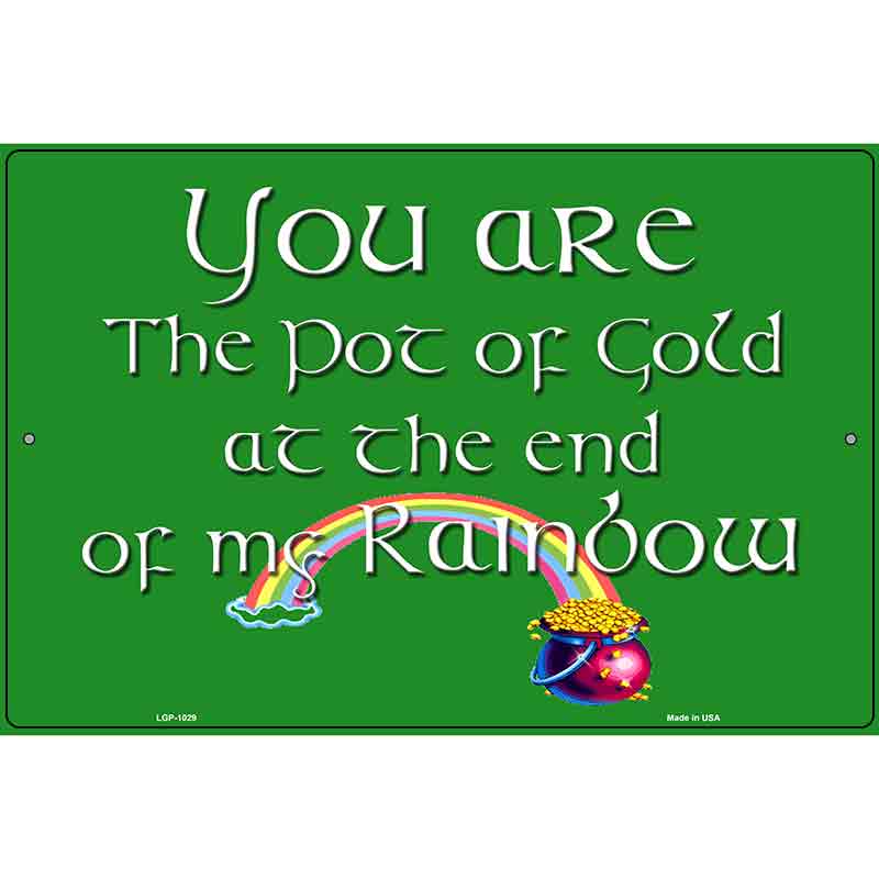 Pot of Gold Metal Novelty Parking Sign 12" x 18" (LGP)