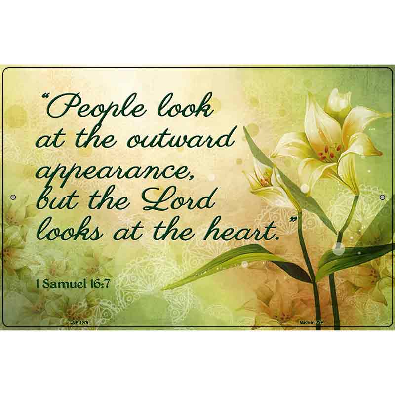 Lord Looks At The Heart Metal Novelty Parking Sign 12" x 18" (LGP)