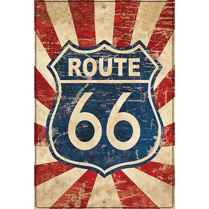 Vintage Route 66 Metal Novelty Parking Sign 12" x 18" (LGP)