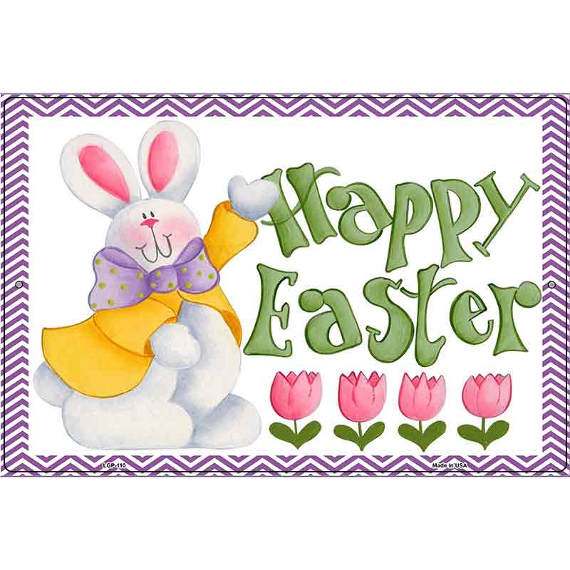 Happy Easter Purple Metal Novelty Parking Sign 12" x 18" (LGP)