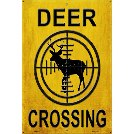 Deer Crossing Metal Novelty Parking Sign 12" x 18" (LGP)