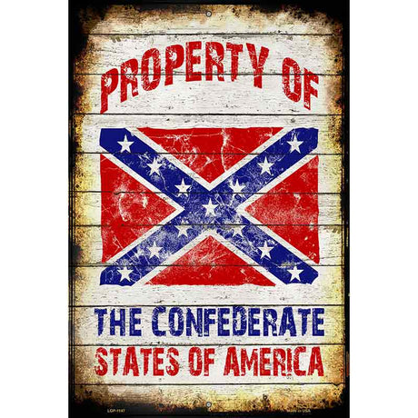 Property Of Confederate States Metal Novelty Parking Sign 12" x 18" (LGP)